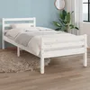 Image de Cadre De Lit Sans Matelas Blanc Bois Massif 100x200 Cm Vidaxl