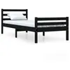 Image de Cadre De Lit Sans Matelas Noir Bois Massif 100x200 Cm Vidaxl