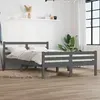 Image de Cadre De Lit Sans Matelas Gris Bois Massif 120x200 Cm Vidaxl