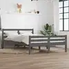 Image de Cadre De Lit Sans Matelas Gris Bois Massif 140x200 Cm Vidaxl