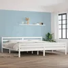 Image de vidaXL Cadre de lit sans matelas blanc bois massif 200x200 cm 814840