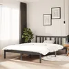 Image de Cadre De Lit Sans Matelas Gris Bois Massif 135x190 Cm Vidaxl
