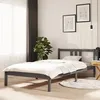 Image de Cadre De Lit Sans Matelas Gris Bois Massif 100x200 Cm Vidaxl