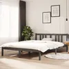 Image de Cadre De Lit Sans Matelas Gris Bois Massif 140x200 Cm Vidaxl