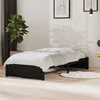 Image de Cadre De Lit Sans Matelas Noir Bois Massif 90x190 Cm Vidaxl