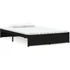 Image de Cadre De Lit Sans Matelas Noir Bois Massif 120x190 Cm Vidaxl