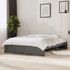 Image de vidaXL Cadre de lit Gris Bois massif 140x200 cm 814951