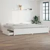 Image de Cadre De Lit Sans Matelas Avec Tiroirs Blanc Vidaxl