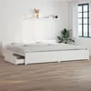 Image de vidaXL Cadre de lit avec tiroirs Blanc 180x200 cm Super King 3103575