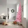Image de Demi Sapin De Noël Artificiel Avec Support Rose 240 Cm Pvc Vidaxl