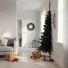 Image de Demi Sapin De Noël Artificiel Avec Support Noir 210 Cm Pvc Vidaxl