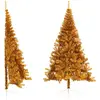 Image de Demi Sapin De Noël Artificiel Avec Support Doré 210 Cm Pet Vidaxl