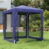 Image de 319217 vidaXL Tente de fête avec 4 parois latérales en maille Bleu 2x2 m PEHD