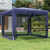 Image de Tente De Fête Avec 4 Parois Latérales En Maille Bleu 3x3 M Pehd Vidaxl