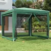Image de Tente De Fête Avec 4 Parois Latérales En Maille Vert 3x3 M Pehd Vidaxl