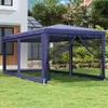 Image de Tente De Fête Avec 6 Parois Latérales En Maille Bleu 3x6 M Pehd Vidaxl