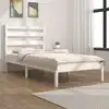 Image de Cadre De Lit Sans Matelas Blanc Bois Massif 100x200 Cm Vidaxl