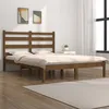 Image de Cadre De Lit Sans Matelas Marron Miel Bois Massif 200x200 Cm Vidaxl