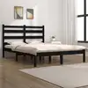 Image de Cadre De Lit Sans Matelas Noir Bois Massif 200x200 Cm Vidaxl