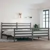 Image de Cadre De Lit Sans Matelas Bois Massif De Pin 200x200 Cm Gris Vidaxl