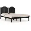 Image de Cadre De Lit Sans Matelas Noir Bois Massif 200x200 Cm Vidaxl