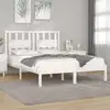 Image de Cadre De Lit Sans Matelas Blanc Bois Massif 140x190 Cm Vidaxl