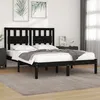 Image de Cadre De Lit Sans Matelas Noir Bois Massif 140x190 Cm Vidaxl