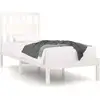 Image de Cadre De Lit Sans Matelas Blanc Bois Massif 90x200 Cm Vidaxl