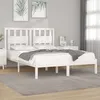 Image de Cadre De Lit Sans Matelas Blanc Bois Massif 200x200 Cm Vidaxl