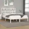Image de Cadre De Lit Sans Matelas Blanc Bois Massif 120x200 Cm Vidaxl