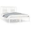 Image de Cadre De Lit Sans Matelas Blanc Bois Massif 140x190 Cm Vidaxl