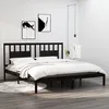 Image de Cadre De Lit Sans Matelas Noir Bois Massif 200x200 Cm Vidaxl