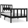 Image de Cadre De Lit Sans Matelas Noir Bois Massif Vidaxl