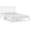 Image de Cadre De Lit Sans Matelas Blanc 140x200 Cm Bois De Pin Massif Vidaxl