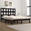 Image de Cadre De Lit Sans Matelas Noir 140x190 Cm Bois De Pin Massif Vidaxl
