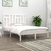 Image de Cadre De Lit Sans Matelas Blanc 140x200 Cm Bois De Pin Massif Vidaxl