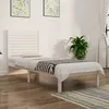 Image de Cadre De Lit Sans Matelas Blanc 75x190 Cm Bois Massif Vidaxl