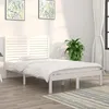 Image de Cadre De Lit Sans Matelas Blanc 140x190 Cm Bois Massif Vidaxl