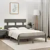 Image de Cadre De Lit Sans Matelas Gris 200x200 Cm Bois Massif Vidaxl