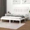 Image de Cadre De Lit Sans Matelas Blanc 140x190 Cm Bois Massif Vidaxl