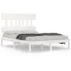 Image de Cadre De Lit Sans Matelas Blanc 160x200 Cm Bois Massif Vidaxl