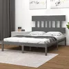 Image de Cadre De Lit Sans Matelas Gris 200x200 Cm Bois Massif Vidaxl