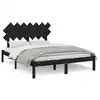 Image de Cadre De Lit Sans Matelas Noir 140x190 Cm Bois Massif Vidaxl