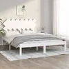 Image de vidaXL Cadre de lit Blanc 140x200 cm Bois massif 3104869