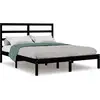 Image de Cadre De Lit Sans Matelas Noir 140x190 Cm Bois De Pin Massif Vidaxl