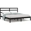 Image de Cadre De Lit Sans Matelas Noir 200x200 Cm Bois Massif De Pin Vidaxl