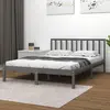 Image de Cadre De Lit Sans Matelas Bois Massif De Pin Gris 200x200 Cm Vidaxl