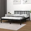 Image de Cadre De Lit Sans Matelas Noir Bois Massif De Pin 200x200 Cm Vidaxl