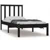 Image de Vidaxl cadre de lit sans matelas noir 75x190 cm bois de pin massif
