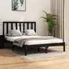 Image de Cadre De Lit Sans Matelas Noir Bois De Pin Massif 140x190 Cm Vidaxl